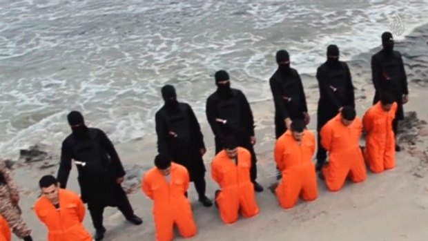 Islamic State militants force Egyptian Coptic Christians to kneel before beheading them in Libya in just one of many atrocities committed by the terrorist group.