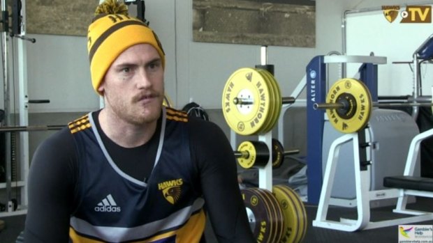 After the surgery: Jarryd Roughead.