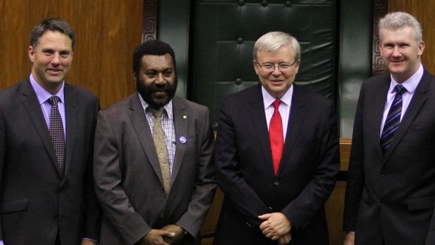 Richard Marles, former prime minister Kevin Rudd and Tony Burke established asylum seeker processing with Papua New Guinea in 2013.