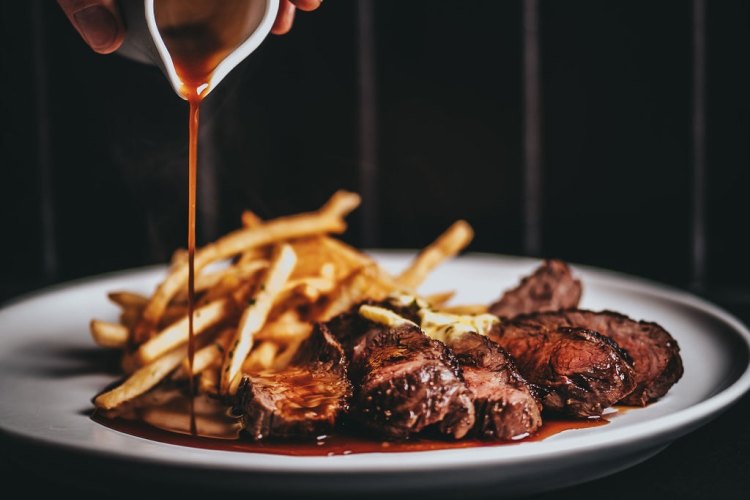 Steak frites at Bistro Terroir in Daylesford.