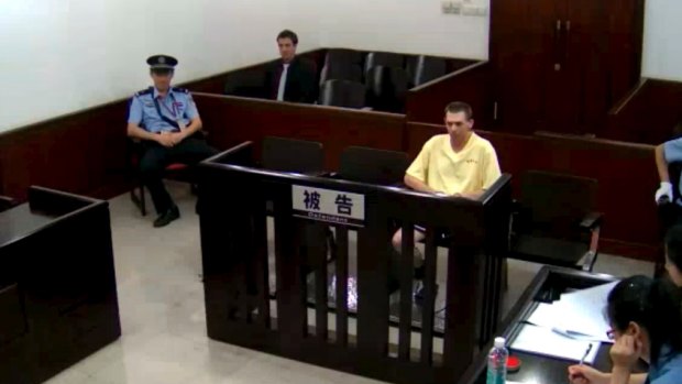 Anthony Bannister appearing in Guangzhou People's  Intermediate Court in 2014.