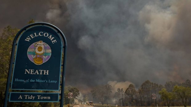 The bushfire at Neath on Tuesday. 