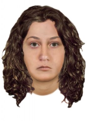 A computer generated image of the woman's face.