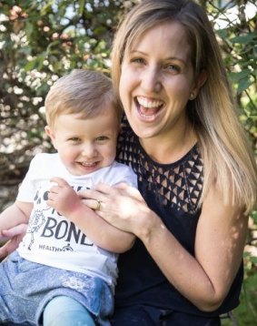 Genevieve Lennon with her two-year-old son Matthew who suffers from hip dysplasia.