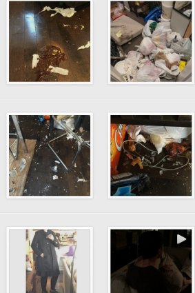 A screenshot of Star King's Instagram account showing pictures of the damage to her home.