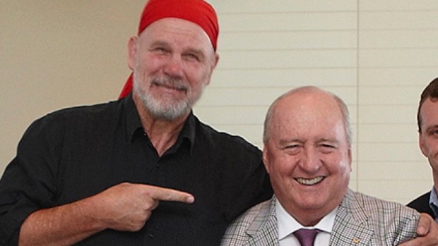 "He and I were very close for about six months, until the inevitable falling-out ...": Peter FitzSimons with former Wallabies coach and radio personality Alan Jones.  
