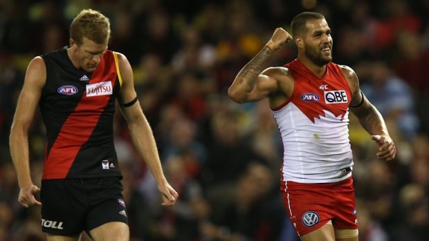 Favourite opponent: Lance Franklin has kicked bags of goals against the Bombers.