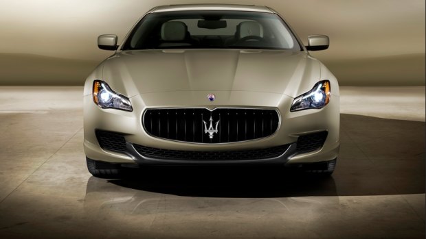 A Maserati Quattroporte GTS. The 3.8-liter twin-turbo V-8 engine has 523 horsepower and 479 pound-feet of torque.
