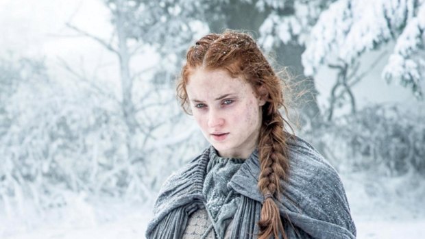 Sophie Turner as Sansa Stark in Game of Thrones.