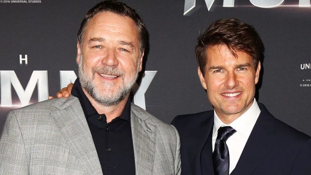 Russell Crowe and Tom Cruise arrive ahead of The Mummy Australian Premiere at State Theatre on.