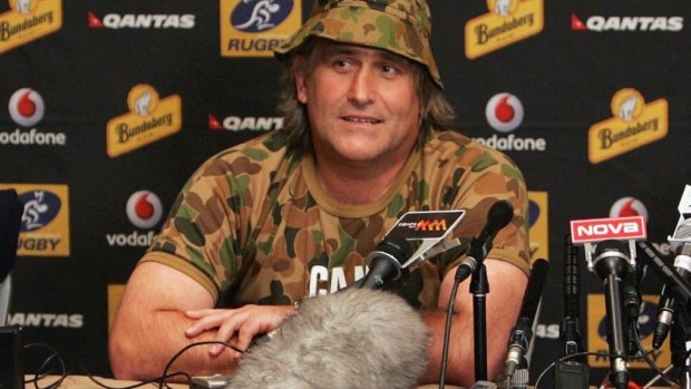 Former Wallabies attack coach Scott Johnson once turned up to a press conference in camouflage. 