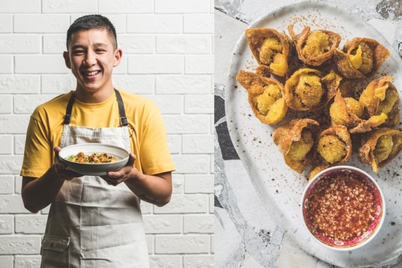 The MasterChef finalist cooks fried shrimp wontons just like his grandmère taught him to.