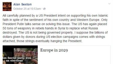 Alan Sexton's Facebook post.