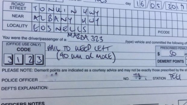 The fine a Perth driver copped for driving in the right lane. 