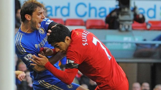 Luis Suarez was banned for 10 games for biting Chelsea's Luis Ivanovic.