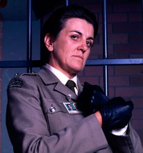 Maggie Kirkpatrick as Joan Ferguson, aka 'The Freak', in <i>Prisoner</i>.