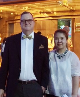 Jeff Sikkema with wife Jiang Ling who he says the Chinese 'arrested her for processing visas'.