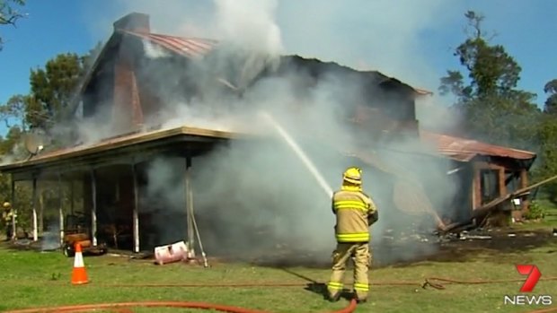A house near Toowoomba has been destroyed in a suspicious fire.