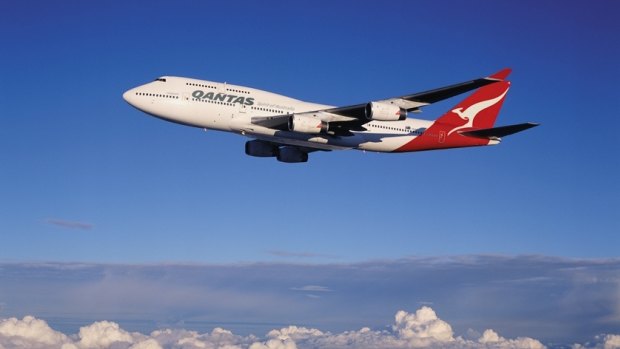 A Qantas Boeing 747. 