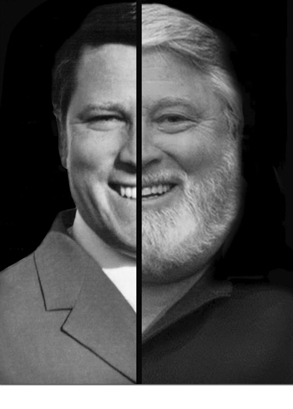 A composite photo of the old and new Michael Hand.