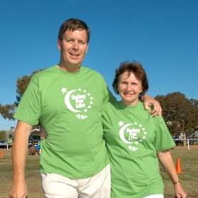 Bernie and Dot Dunn at the Relay for Life in 2004. 