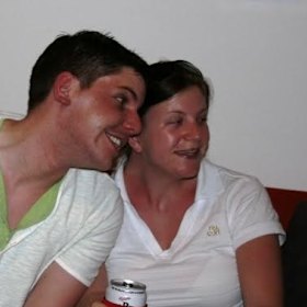 Siblings Luke Dorsett and Kate Goodchild at their mum Kim's 50th brithday.