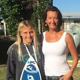 Molly Picklum, aged 14, with Beachley after attending her juniors camp.