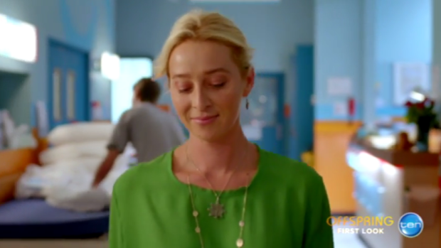 Nina Proudman (Asher Keddie) stalking the halls of St Francis Hospital in the new <i>Offspring</i> trailer.