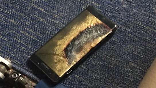 A US plane was evacuated last week after a phone caught fire.