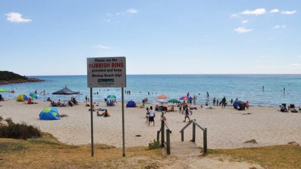 Popular Meelup Beach, where the severed shark's head was found.