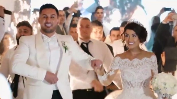 Salim Mehajer and his new wife Aysha at their wedding.