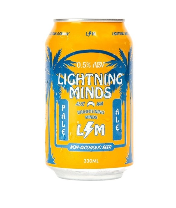 Lightning Minds pale ale is a 0.5 per cent beer, one of many non-alcoholic options now being made in Australia.
