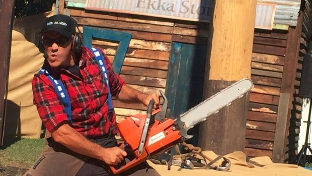 The new lumberjack show with Ben Lifler brings smiles to the Ekka 2016 four times a day.