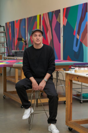 Brian Donnelly, aka KAWS, in his Brooklyn studio.