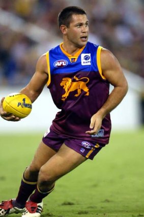 Chris Johnson in action for the Brisbane Lions.
