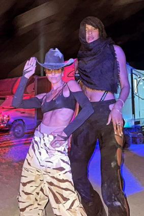Festival friends Pip and Liz partied together at Burning Man.