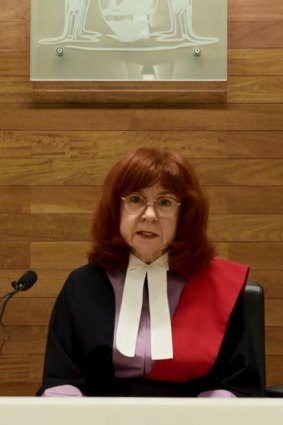 Successor and colleague, Judge Julie Wager, speaking during the virtual farewell.