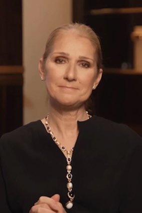 Celine Dion when she announced her rare condition.