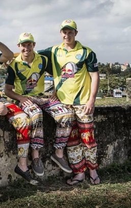 Jack Gibson and Hayden Kerr at Galle Stadium in Sri Lanka.