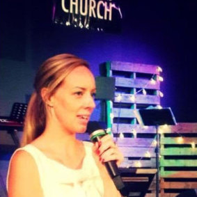 Renee Heath preaching at City Builders Church.
