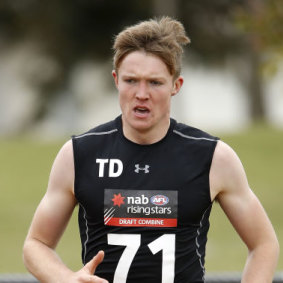 Cian McBride at the 2019 AFL Draft Combine. 