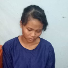 A woman arrested after the attack.