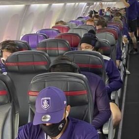 Fremantle on a 2021 chartered flight. 