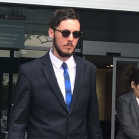 Mitchell Brindley leaving court on Monday.