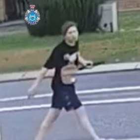 CCTV images captured two people believed to have been involved in a stabbing incident in Kelmscott on Friday.