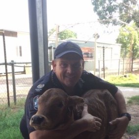 Senior Sergeant Mark Corry and Norman.