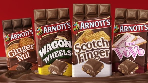 Arnotts chocolate blocks trade on nostalgia.