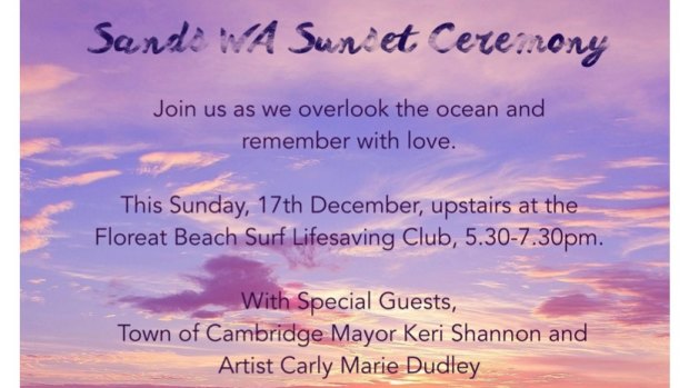 Sands WA's sunset ceremony will be held on Sunday at Floreat Beach.