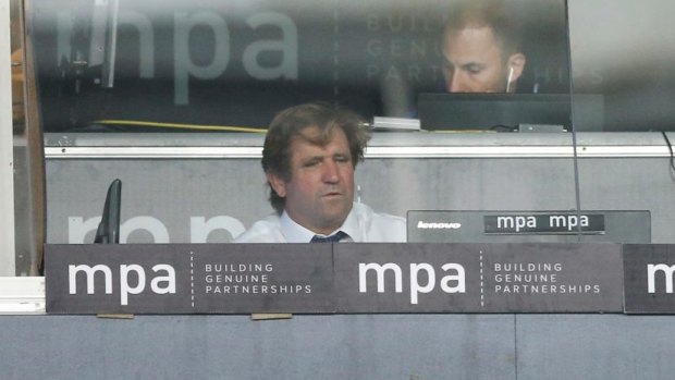 Man in the hot seat: Des Hasler during the match against Brisbane.

