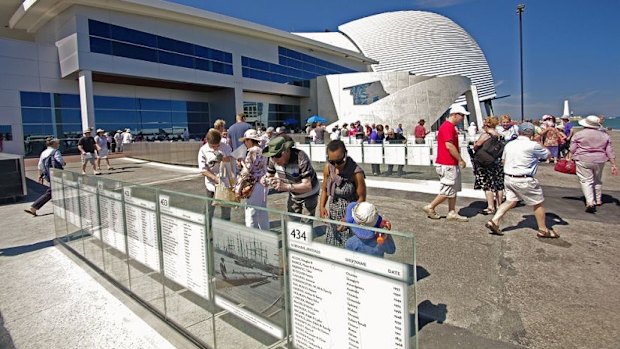 The migrant Welcome Walls outside the WA Maritime Museum.